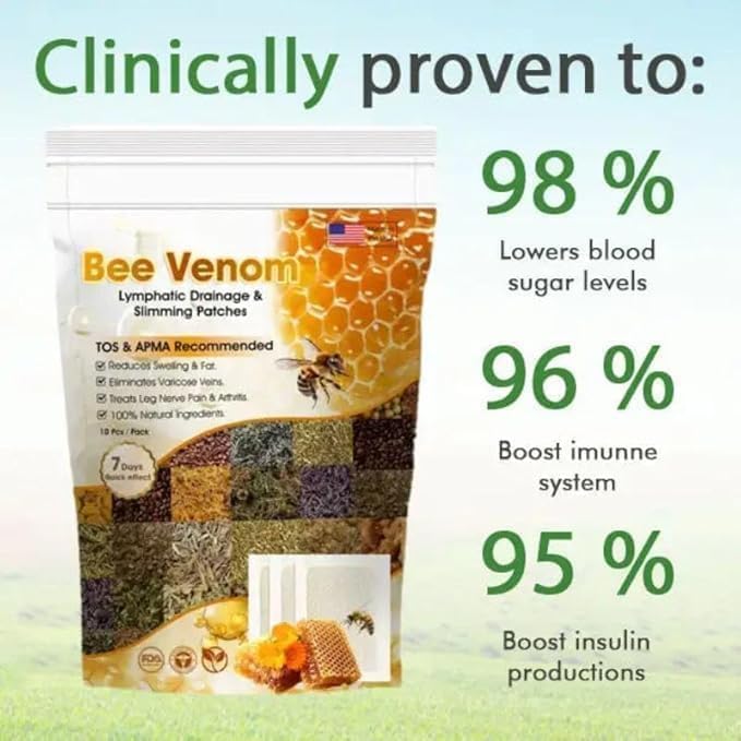 New Bee Venom Foot Patches Stress Relief Detox Patch Solution
