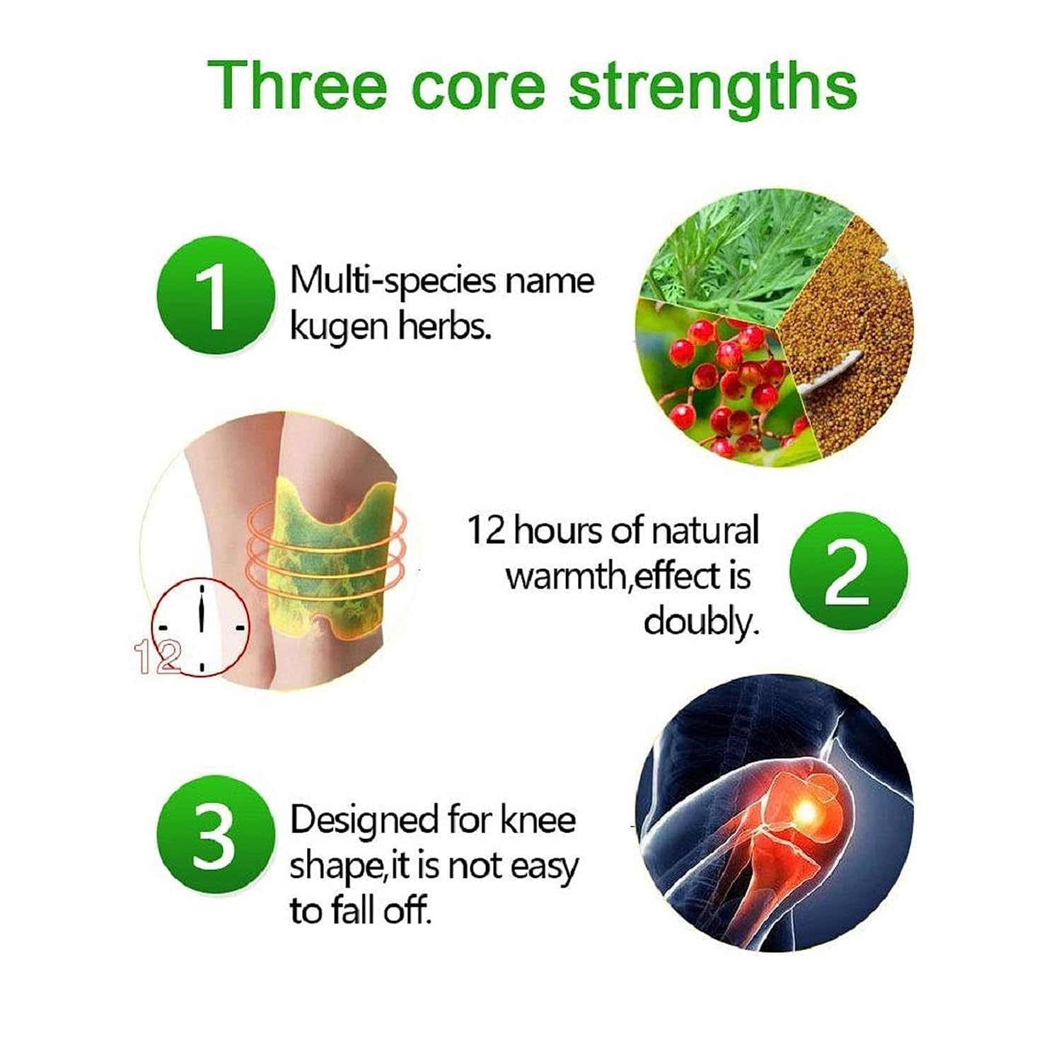 Herbal Knee Relief Patch – Wormwood Extract, Instant Joint & Arthritis Pain Relief