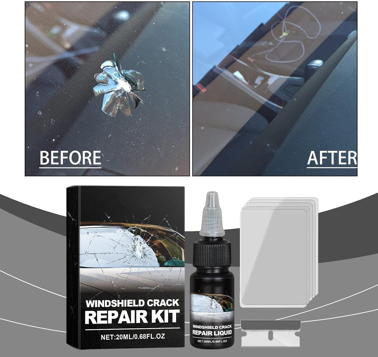 Car Windshield Crack Repair Kit – Quick & Easy Fix ( Pack Of 2 )